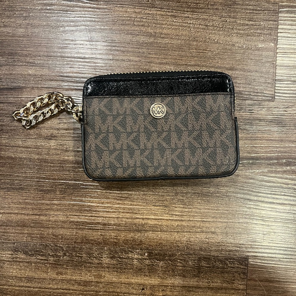Michael Kors Monogram Wristlet with Chain